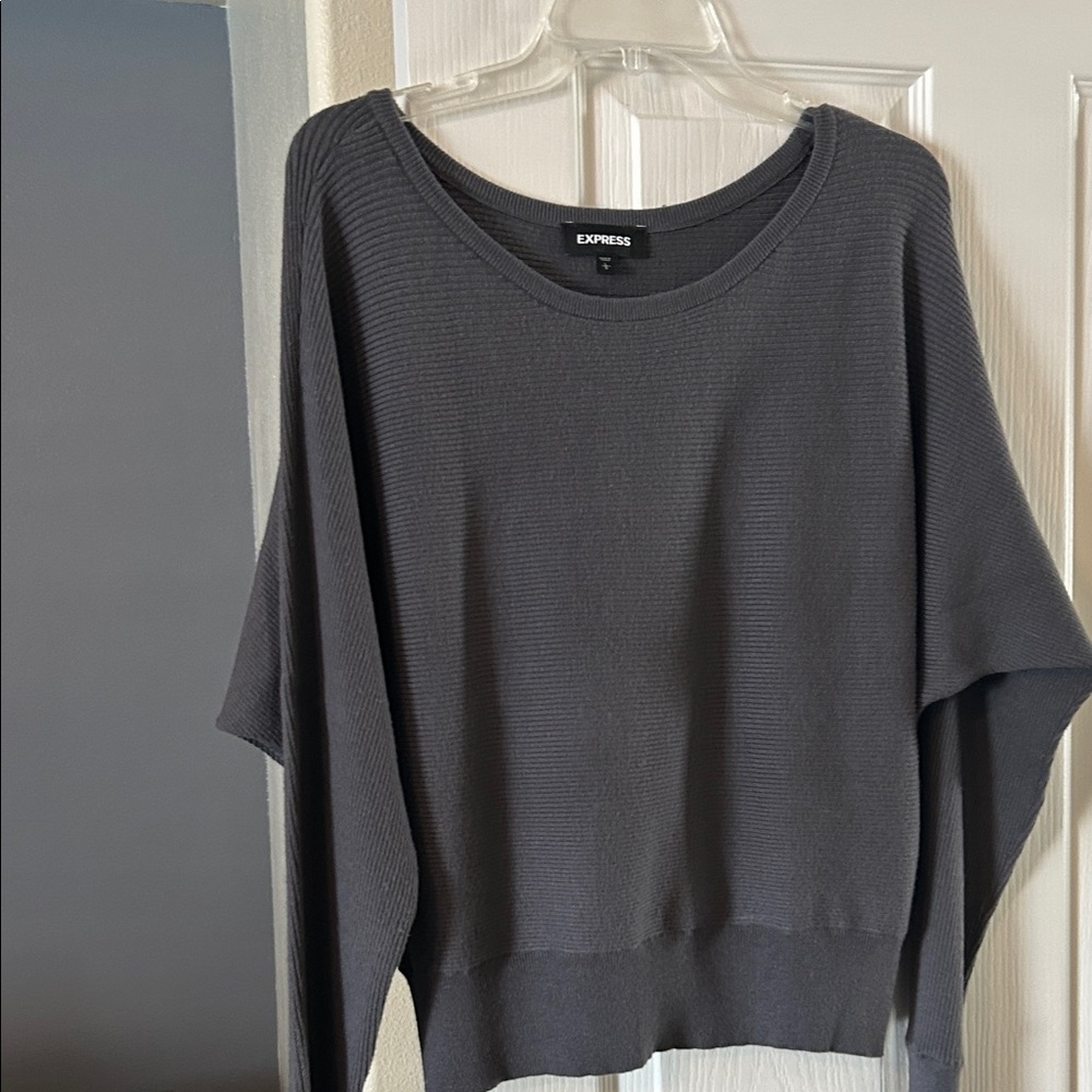 Express Women's Charcoal Crew Neck Sweater